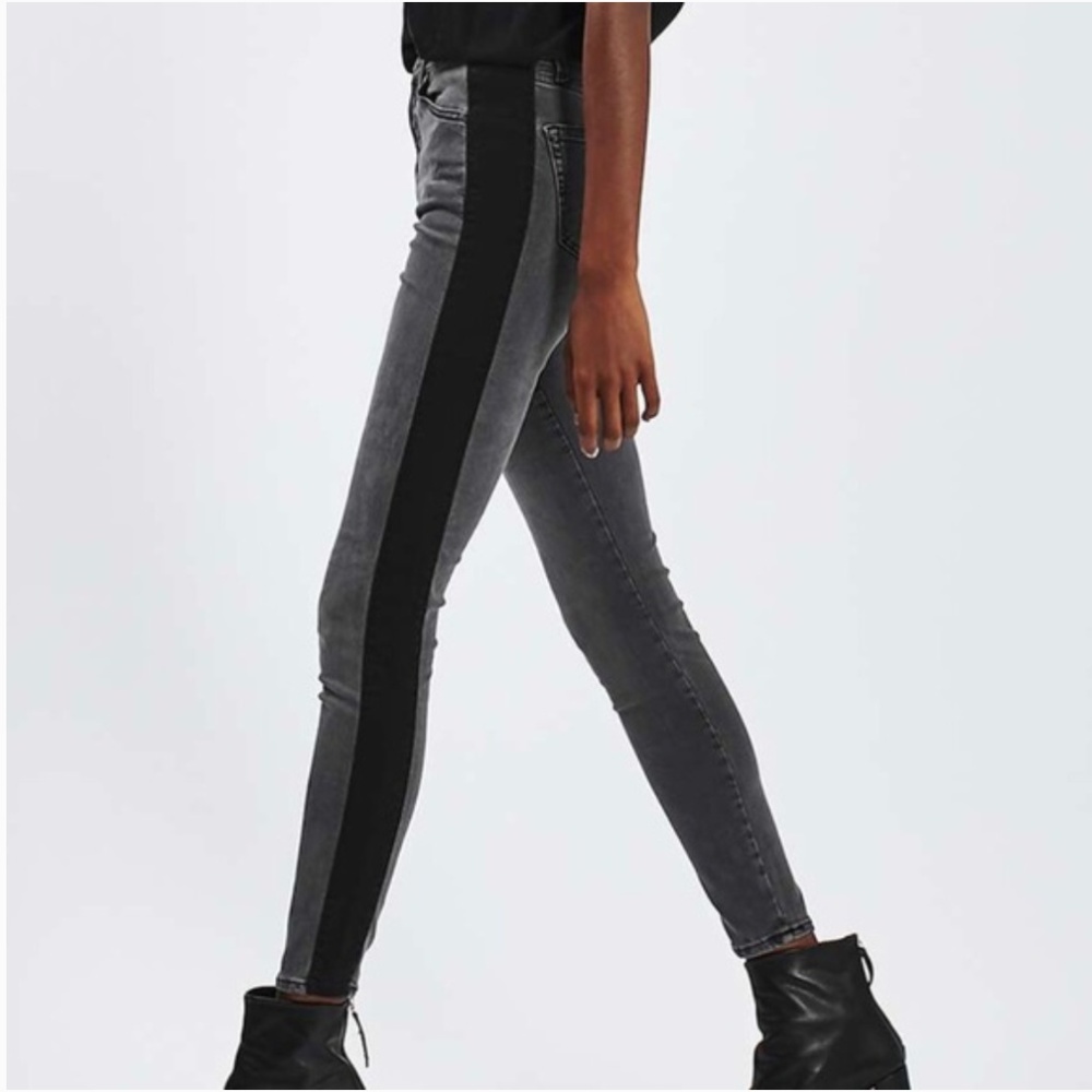 Topshop MOTO side striped Jamie jeans